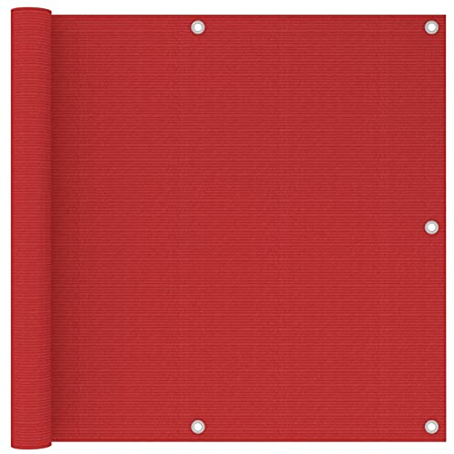 Tidyard Écran de Balcon Paravent de Balcon, Brise-Vue Brise-Vent de Jardin, Ecran d'Intimité Extérieur Rouge 90x300 cm PEHD