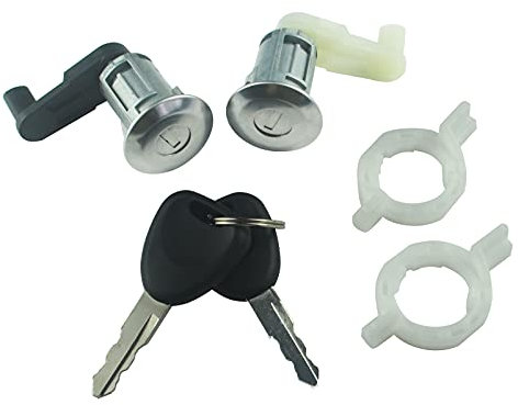 FanPaYY Kit cylindre de serrure de porte en alliage de zinc 7701468981 pour Re-naul Megane Scenic Clio Thalia (2 cylindres + 2 clés)