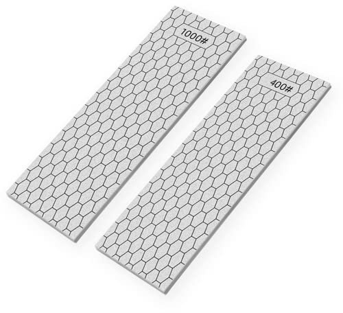 2 Pcs Pierre à Aiguiser, Aiguiseur Diamant, 400/1000 Pierre à Aiguiser Professionnel, 15 X 6,3cm Surface De Nid D'abeille Extérieure Cuisine Outil De Meulage, Pour Couteaux De Cuisine Ciseaux Rasoirs