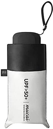 OAICIA Parapluie Pliant Portable Poche Parapluie Protection Solaire Anti-UV étanche Ultra Léger Compact Ombrelle Voyage Mini Umbrella pour Homme Femmes Enfant - Blanc