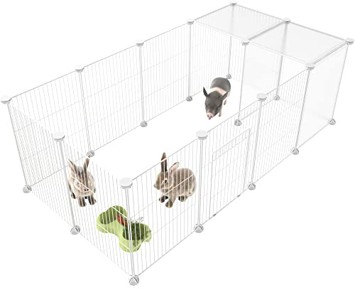 HOMIDEC Pet Playpen,Small Animals Cage DIY Wire Yard Fence with Door for Indoor/Outdoor Use,Portable for Puppies,Kitties,Bunny,Turtle 48 x 24 x 16