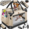 Lovpet® Transportbox Hund Katze Transporttasche M 60x42x42cm | Hunde-Tragetasche Faltbare Katzentasche | Haustier-Transportbox inkl. Hundenapf & Schultergurt | für Katzen & Hunde Beige