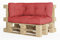 chilly pilley Palettenauflage Schaumflocken palettenkissen Palettenpolster Palettenmöbel Palettensofa Rückenlehne Sitzkissen Seitenkissen Set (3er Set Rot)