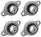 4Pcs Cuscinetto a Blocchetto di Cuscino Rhombic Flangia Cuscinetti Foro Autoallineanti Orizzontale Cuscino Blocchetto Cuscinetti (15mm Diametro Interno)