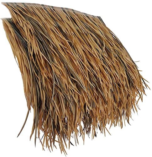 ZAKSEM Simulation Thatch Tile Roof Patio Cover Flame Retardant Palm Thatch Tile Roof - 0.5x0.47m/pcs Roof Tiki Bar Garden Patio Deck Gazebos Wall House(Size:24pcs,Color:Fireproof Yellow)