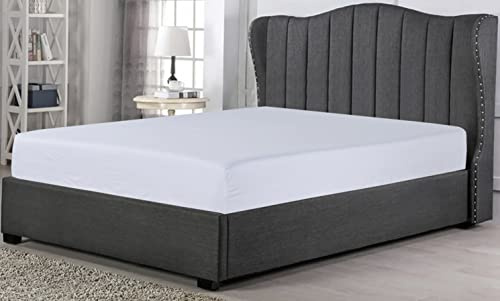 800 Thread Count 100% Pure 5 Star Hotel Quality Bedding Egyptian Cotton Luxurious Fitted Bedsheet Stretches Up To 40cm/16 inches Deep (White, Single 91x193cm + 40cm Deep)
