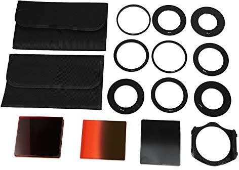 Dasertoe 24-teiliges quadratisches Full + Verlaufsfilter-Set + 9 Größen Adapter Ring Filterhalter für P Serie LF78