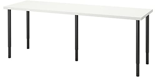 Ikea LAGKAPTEN/OLOV Schreibtisch, 200x60 cm, weiß/schwarz