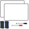 Hiziwimi 2Pcs 30X21cm Weiße Tafel Trocken Abwischbares Mini Whiteboards, A4 Doppelseitige Weiße Tafel mit Schwarzem Rahmen mit 2× Marker und 2× Board Radierer, Whiteboard für Schule, Büro, Haus