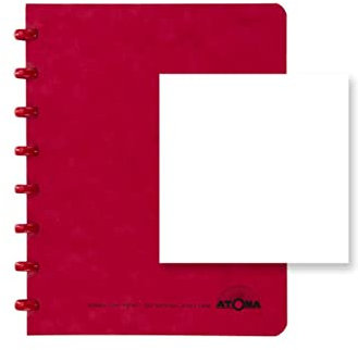 ATOMA Notizbuchsystem - Traditional Colors Cardboard - A5 - rot - Blanco