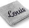 Cawö Premium Handtuch mit Namen oder Wunschtext Bestickt, personalisiertes Badetuch, individuelles Badetuch, 100% Baumwolle, 100 x 160 cm Grau