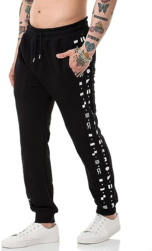 Red Bridge Herren Jogginghose Freizeithose Geometric Shapes Schwarz XL