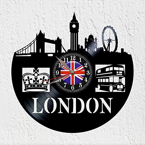 VINY WOODY City of London Schallplattenuhr, Vinyl