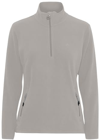 NORTH BEND NBConni Fleecepullover atmungsaktiv modischer Troyer-Pullover mit Stehkragen, Größe:40, Farbe:Drizzle (1139)