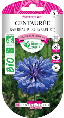 Graines centaurée barbeau bleue bleuet BIO Les Doigts Verts