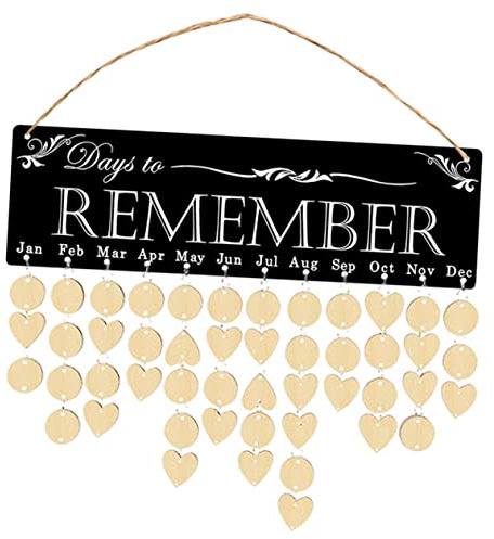 STOBOK Geburtstagskalender Mit Anhängern Aus Holz Familienkalender Zum Aufhängen Geburtstagstafel Für Wanddekoration Erinnerungskalender Für Wohnzimmer Und Flur