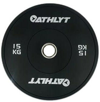 Athlyt Black Bumper Plates, 15kg, Single