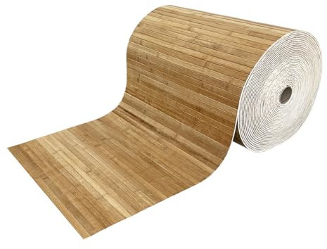 Acomoda Textil – Alfombra Bambú al Corte por Metros para Pasillo, Hogar y Oficina. Alfombra Larga Antideslizante, Lavable y Acolchada de Cocina, Alfombrilla Entrada y Recibidor. (0,4 Metros, Natural)