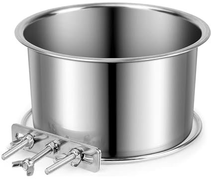 Gamelle à eau pour chenil – Gamelle à eau en acier inoxydable pour chiens et chats pour aliments secs et humides, accessoires de cage pour animaux de compagnie