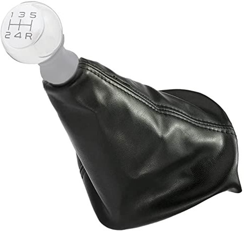 VJOLI Faltenbalg Schalthebel und Handbremse aus Echtem Leder - kompatibel mit 106 107 205 206 207 301 306 307 308 406 407 605 807 2008 3008 C2 C3 C4 en Cuir Noir CI-TROEN PEU-GEOT