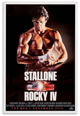TNERPAR Rocky IV Movie Poster Dekorative Malerei Leinwand Wandkunst Wohnzimmer Poster Schlafzimmer Malerei,Wandkunst Bilddruck Moderne Familienzimmer Dekor 12x18inch(30x45cm)