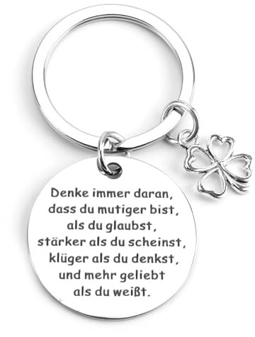 MUCOOS Schlüsselanhänger Kleeblatt - Glücksbringer für Damen, Ermutigungsgeschenk