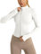 Heinaroman Veste de Sport Femme Veste de Course LéGèRe Veste de Sport de Fitness Respirante Avec Trou Pour Le Pouce Haut Zippé de Yoga, Course à Pied, Yoga, Gym.