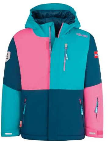 Trollkids Girls Hallingdal Jacket 140, Dark Turquoise/Madeira Blue