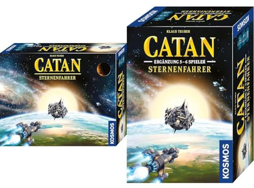 Kosmos Bundle aus Catan - Sternenfahrer und Sternenfahrer Ergänzung für 5-6 Personen, Gesellschaftsspiel für 3-6 Personen ab 12 Jahre, eigenständiges Brettspiel zum Klassiker Catan, Strategiespiel