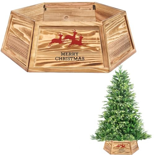 Base per albero di Natale, 80 cm, pieghevole, in legno, per albero di Natale