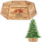 31.5inch Christmas Tree Skirt Foldable Wooden Box Xmas Tree Stand Base Cover Tree Collar Trunk Basket Ring for Tree Decorations