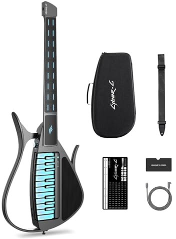 Enya CYBER-G Saitenlose Smart-Gitarre, Foldable Travel Backing Guitarra,integrierter Drum-Maschine & Basslinie, Hunderte von Instrumenten-Presets, App-interaktive Akkordsheets