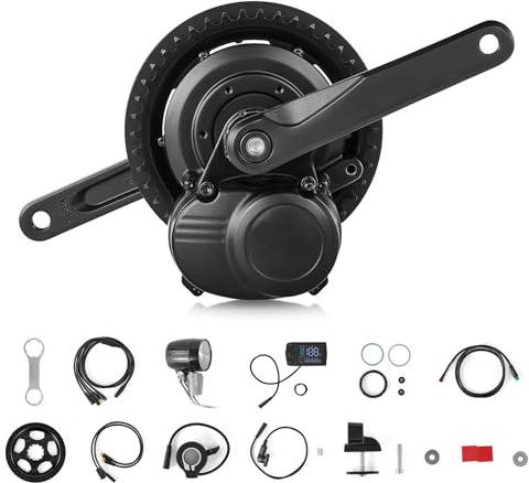 Mid Drive eBike Conversion Kit, 36V 250W Mid-Drive Conversion Kit with Digital Display & Torque Sensor for 68 to 73 mm Bottom Bracket Mountain Bike Road Bike City Bike