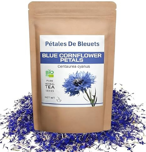 Pétales de Bleuets BIO – Tisane de Centaurea cyanus – Fleurs Comestibles et Décoratives