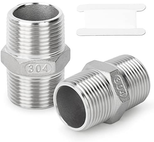 TAISHER 5pièces Inox 304, raccord hexagonal, raccord de tuyau 1 pouce mâle x 1 pouce mâle