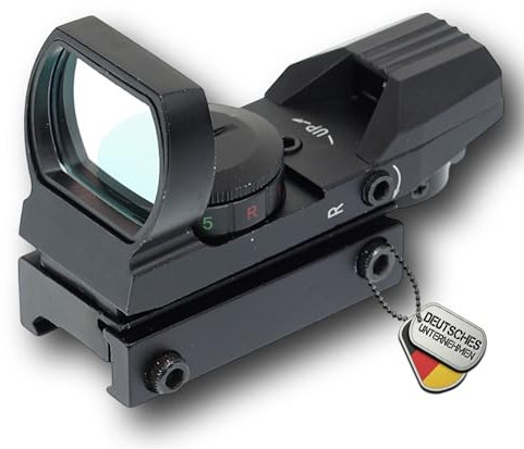 Red Dot Visier Multi-Dot Sight Scope Leuchtpunktvisier Reflexvisier – Rot Grün Absehen Tactical, 4 Punktformen – 19mm Weaver-Montage oder Picatinny