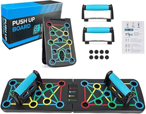 Push Up Board, Multi-Funktions Home Workout Equipment Faltbar Portable Press Up Tools Übungsbrett Effektiv Trainieren die Muskeln für Männer Frauen