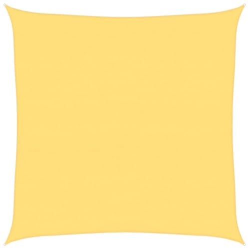 Homvdxl Sonnensegel, 6 x 6 m, atmungsaktiv, 90 % UV-Schutz, quadratisch, Sonnenschutz, Markise, Vordach für Außenbereich, Garten, Terrasse, Hof, Party, HDPE, wasserdurchlässig, Beige