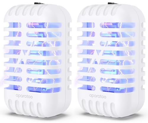 Électrique Lampe Anti Moustique, Anti Moucherons Interieur Plug in 2 Packs, Anti Mouches avec Lumière LED Ampoule Attrape Moucheron pour Intérieur, Extérieur, Cuisine, Jardin