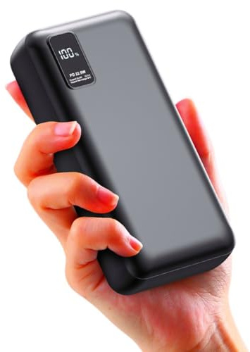 Batterie Externe 51600mah 22,5W PD20W Power Bank Charge Rapide Noir | Chargeur Portable USB C, avec Affichage LED, Compatible avec iPhone 17 16 15 14 13 12 Pro Samsung