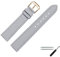 MARBURGER Uhrenarmband 18mm Leder Grau Rind Prägung Mit Naht - Werkzeug Montage Set 5201815000220