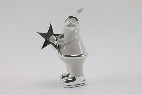 Unbekannt Weihnachtsmann in Weiss Silber aus Porzellan