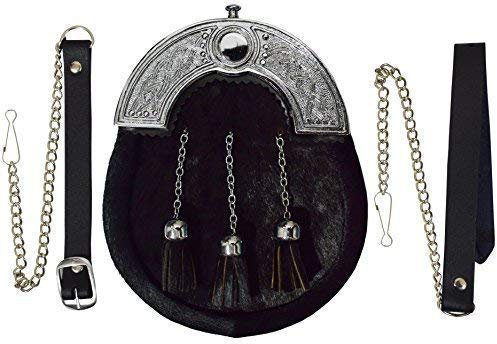 Aokitec Komplettes Kleid Kilt Felltasche Schwarz