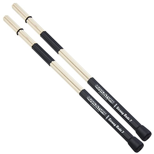 MUSIC STORE Strong Rods 7, 7 Stäbe, Buche, 410mm Länge, 14mm Durchmesser, Rimschutz, Holzschlägel, Kunststoffgriffe