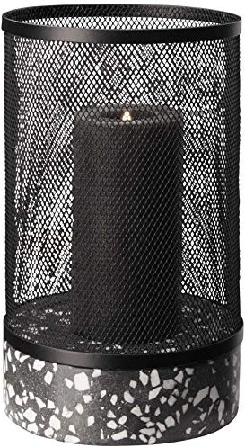 ASA TERRAZZO/219 Windlicht/Terrazzo, Schwarz, 27 cm Höhe / 16 cm Durchmesser