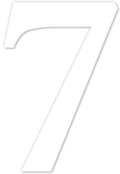 Zahlen-Aufkleber Nr. 7 in weiß I Höhe 30 cm I selbstklebende Haus-Nummer, Ziffer zum Aufkleben für Außen, Briefkasten, Tür I wetterfest I kfz_465_7