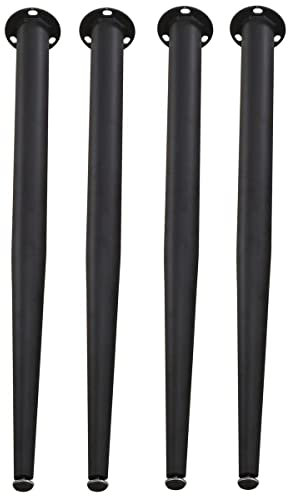 4er Set Tischbeine aus Metall höhenverstellbar - perfekt geeignet für Esstisch, Couchtisch, Schreibtisch & mehr (74 cm, schwarz)