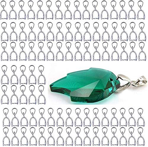 100 Stück Bügelanhänger-Bail-Verbinder Bale Pinch Verschluss Anhänger für Schmuckherstellung und Anhängerherstellung Schlaufenverbinder Fußkettchen
