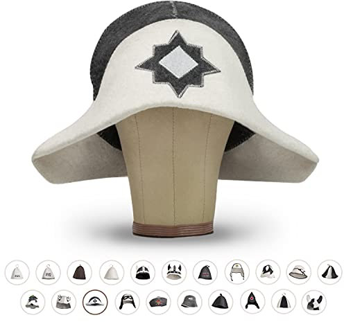LoWell® Chapeau de sauna - En feutre pour homme et femme avec guide de sauna - Accessoire de sauna idéal pour une expérience de bien-être unique - Motif Napoléon - Bonnet de sauna