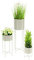 3PC Tall Contemporary Indoor & Outdoor Flower Plant Pot Holders & Hairpin Stands - CREAM